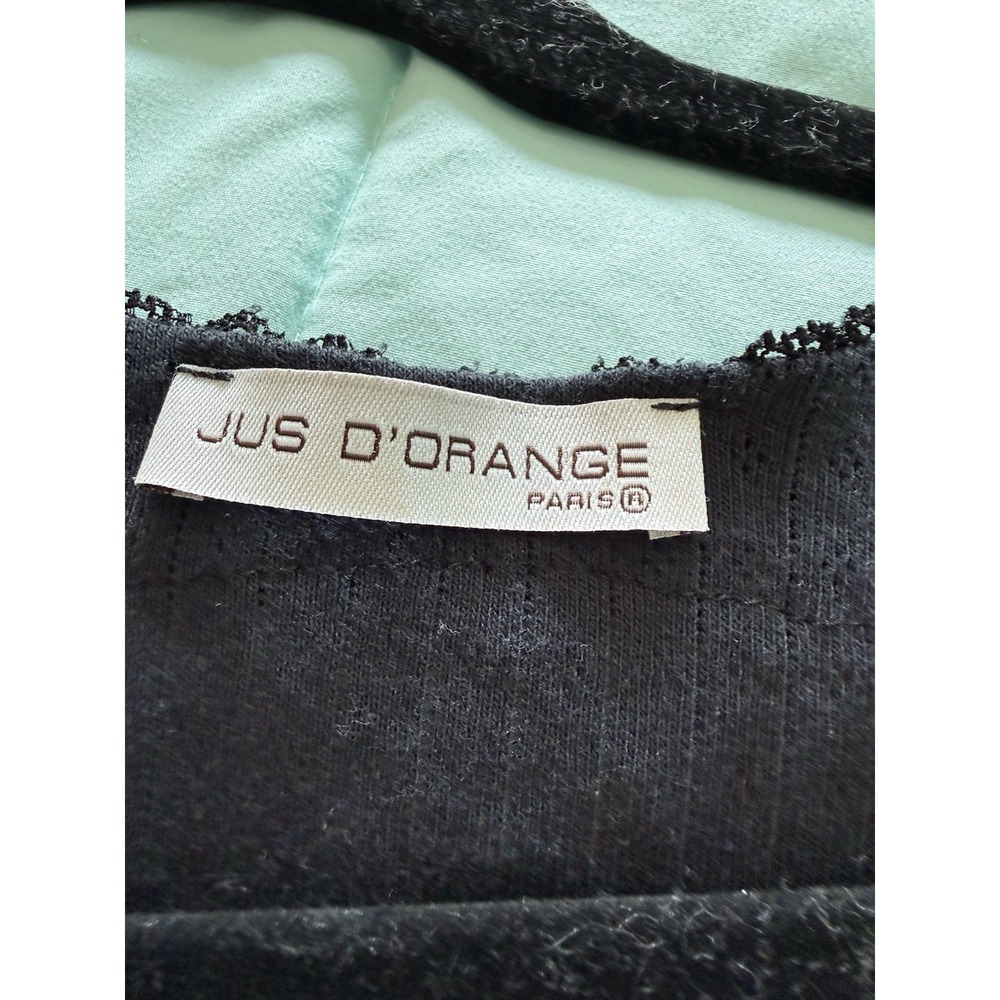 Jus d'Orange Paris Cardigan Top Y2K Black Embellished Pointelle Knit Whimsigoth - Picture 6 of 6